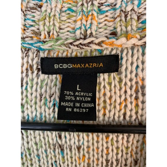 BCBGMAXAZRIA Multicolored Knit Cardigan Toggle Buttons Size L RX10639 - Picture 3 of 6